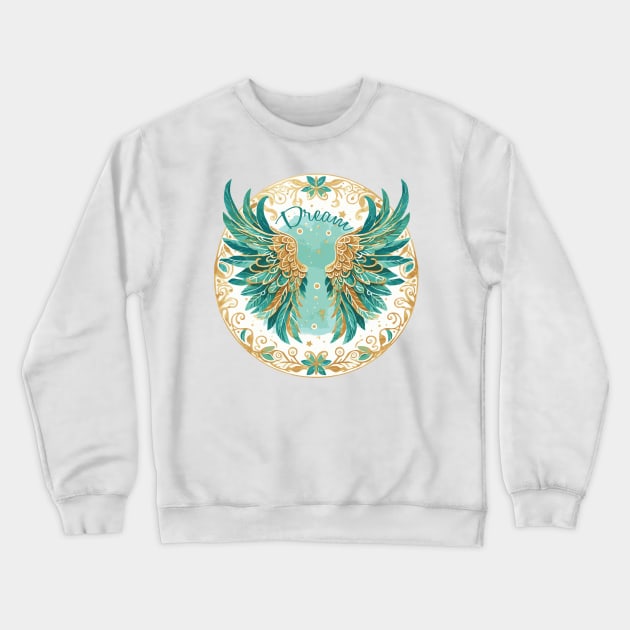 Angel Wings Watercolor Dream Crewneck Sweatshirt by Heartsake